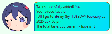 Expected output for adding a Deadline task