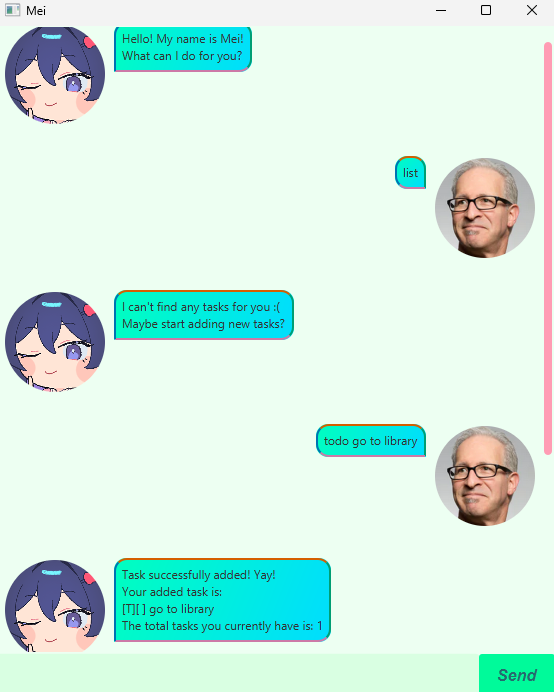 Screenshot of the user interface.