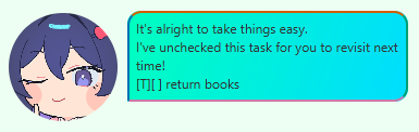 Expected output for unmarking a task